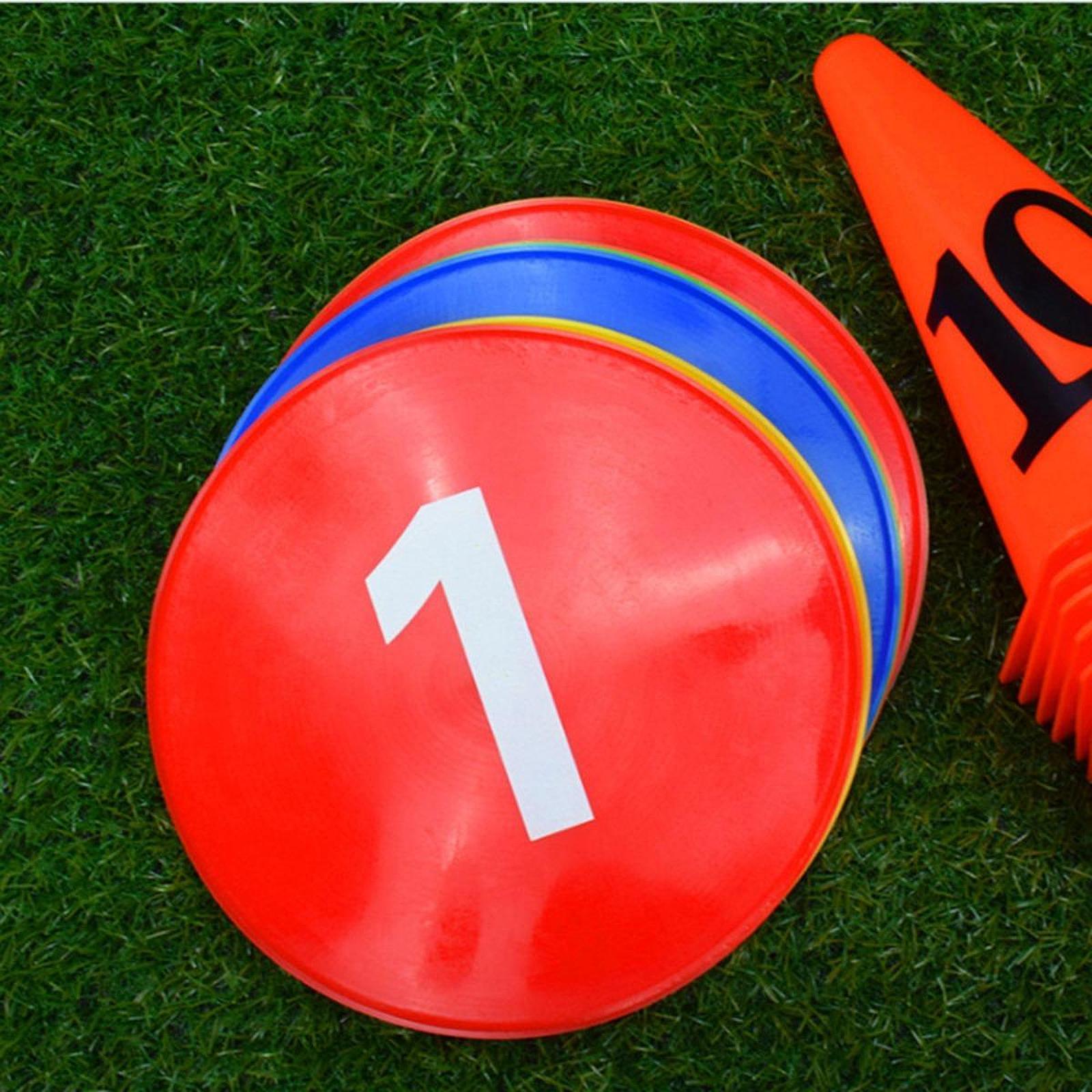 Court Marker Cone - Płaskie stożki piłkarskie, znaczniki PVC, numerowane