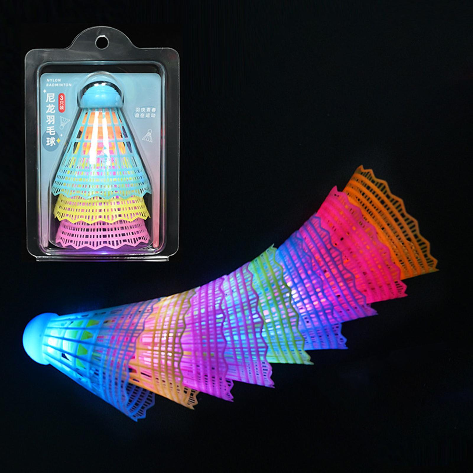Badminton Nylon Shuttlecock - 3 szt. LED-owe lotki do badmintona
