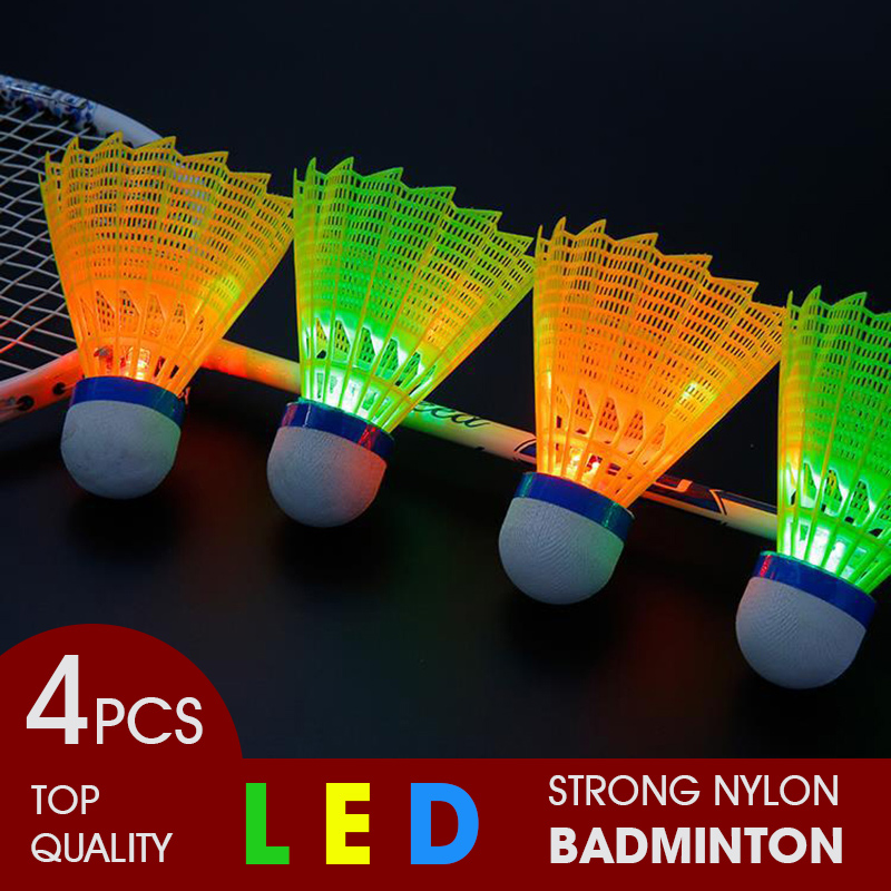 Badminton Nylon Shuttlecock - WELKIN 4 sztuk ciemna noc LED
